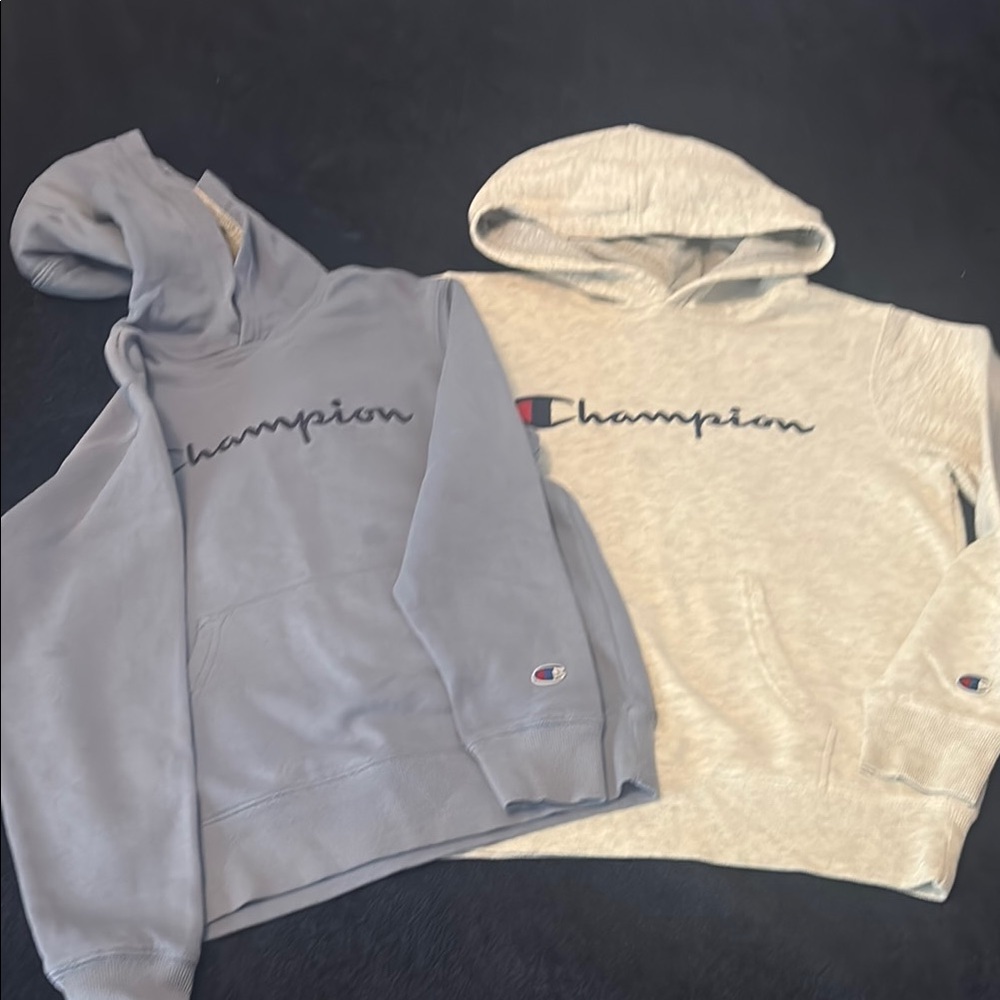 Champion Hoodies in Blue and Cream